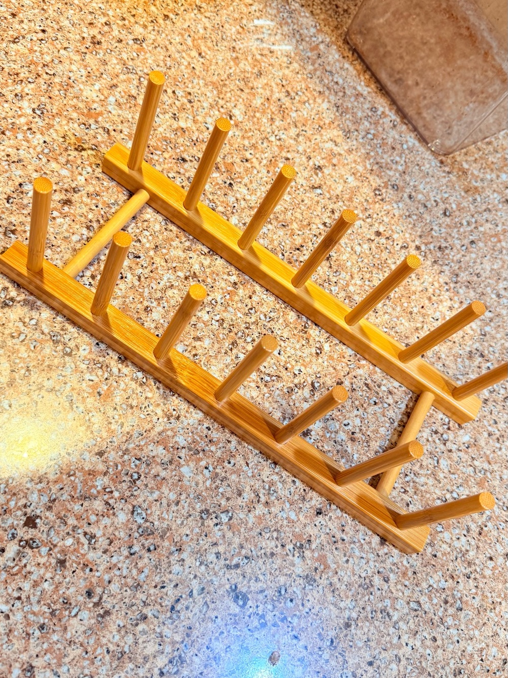 Wooden Peg Dish Rack - Natural Bamboo